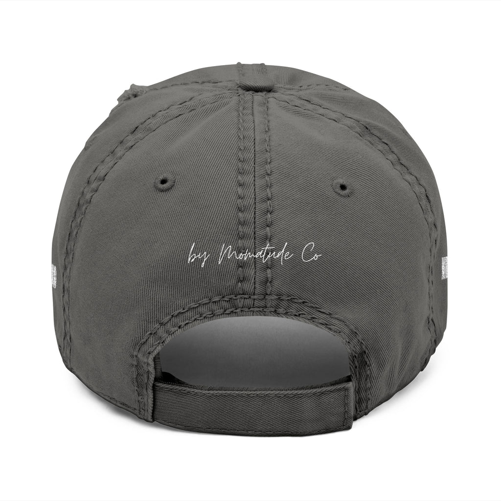 Distressed Embroidered Mom Hat — Monogram "M" Vintage Washed Cap