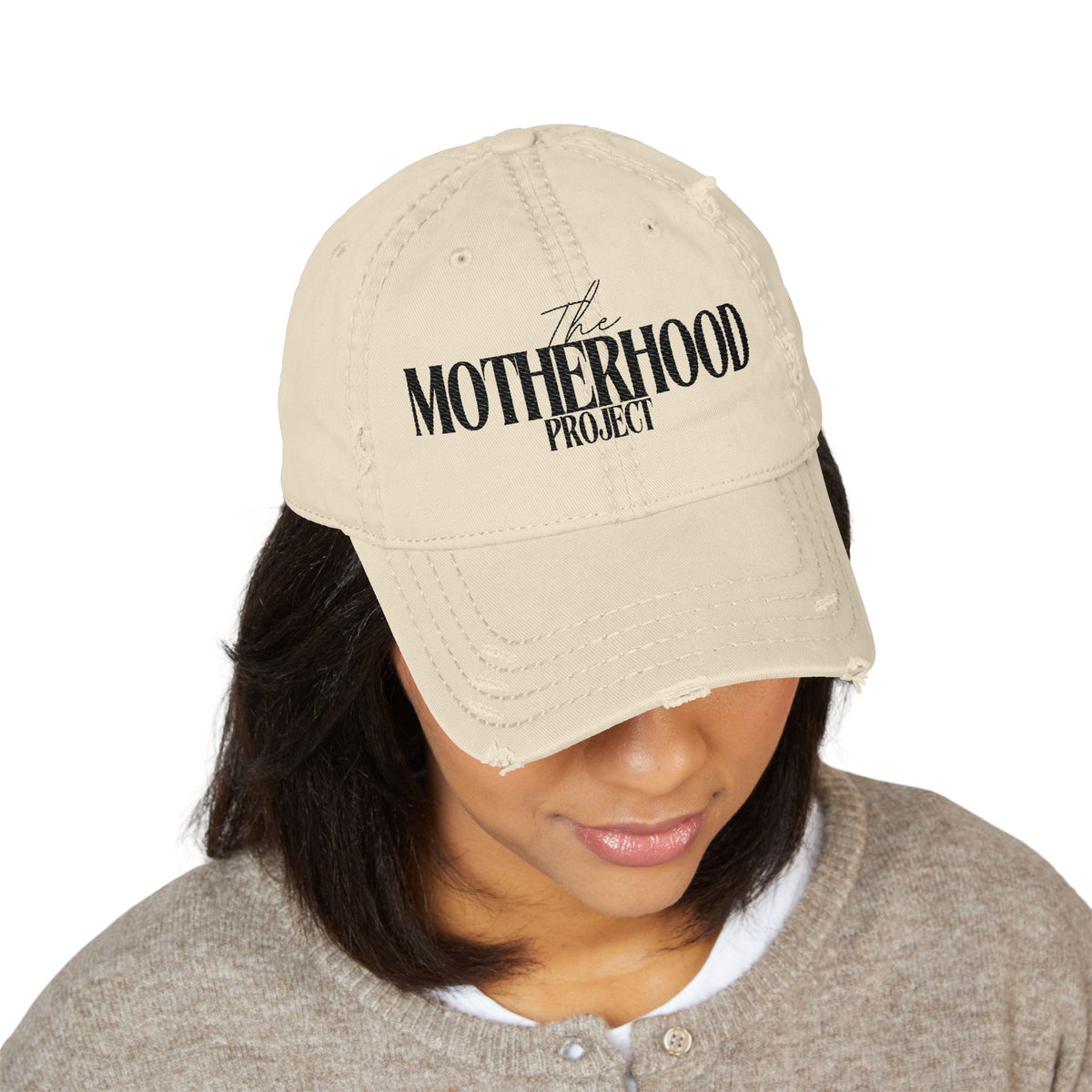Distressed Embroidered 'The Motherhood Project' Dad Hat