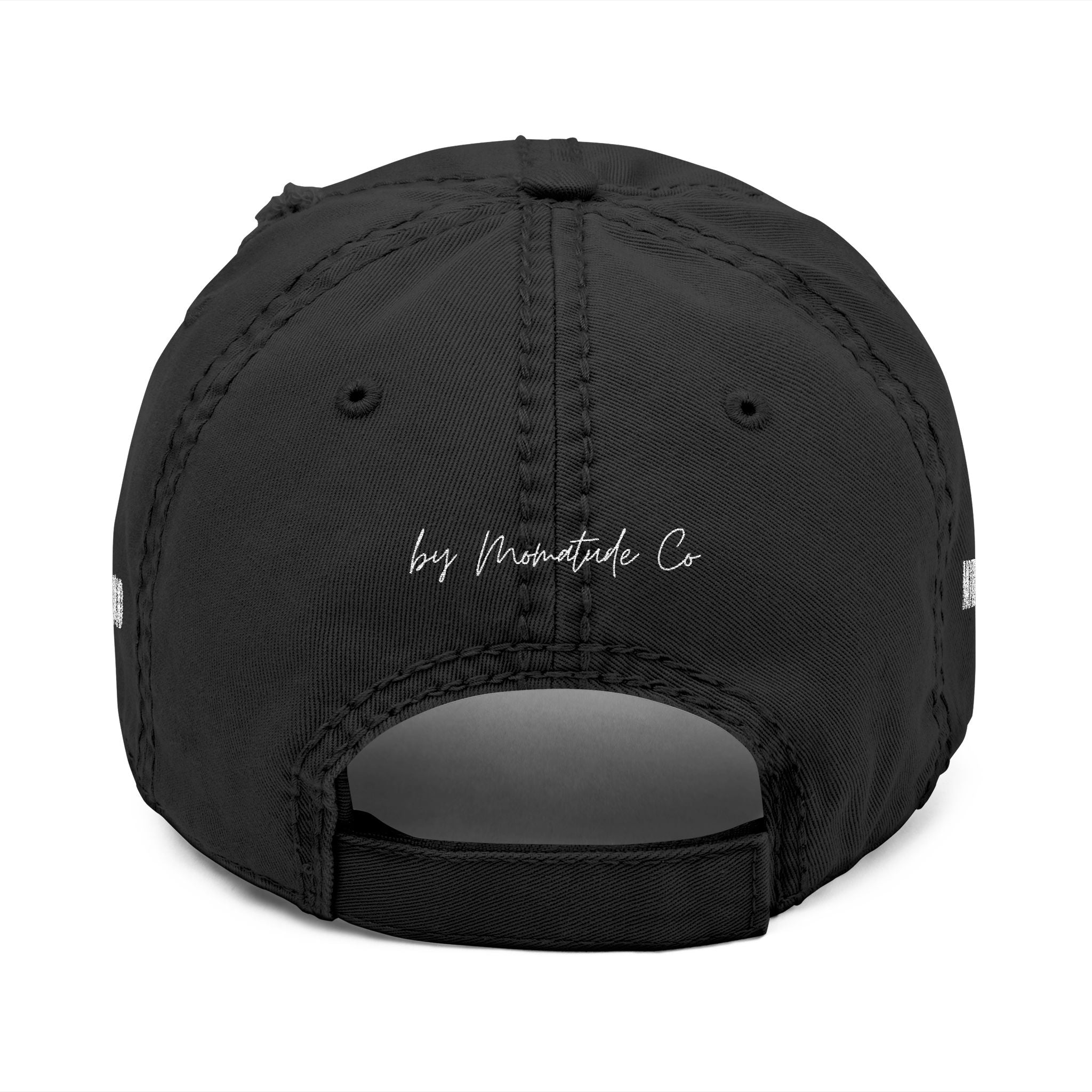 Distressed Embroidered Mom Hat — Monogram "M" Vintage Washed Cap