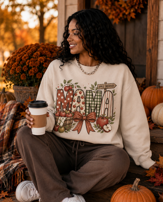 Apple Orchard Mama Sweatshirt | Cozy Fall Mom Crewneck